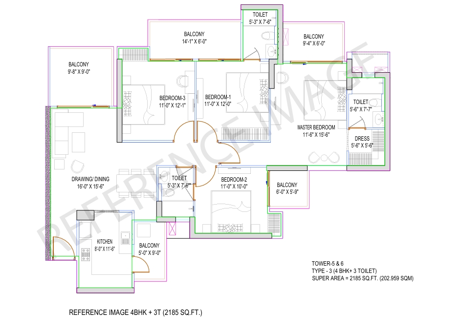 4 BHK Floor Plan